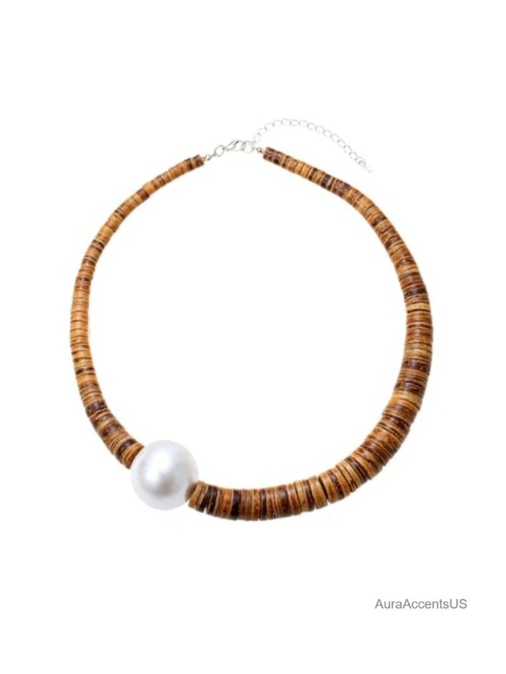 Boho Wood Bead Turquoise Multi Strand Statement Collar Necklace